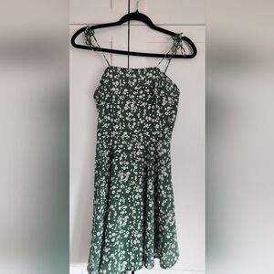 Zaful Green and White Floral Dress